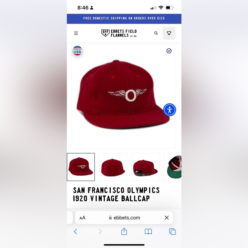 San Francisco Olympics Vintage Ballcap Ebbets Field Flannels